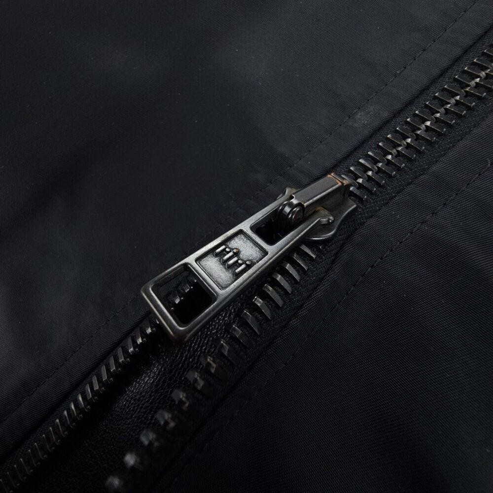 OVADIA & SONS Leather Trim Satin Bomber Jacket Black Minimal Athleisure Aviator - Picture 10 of 14